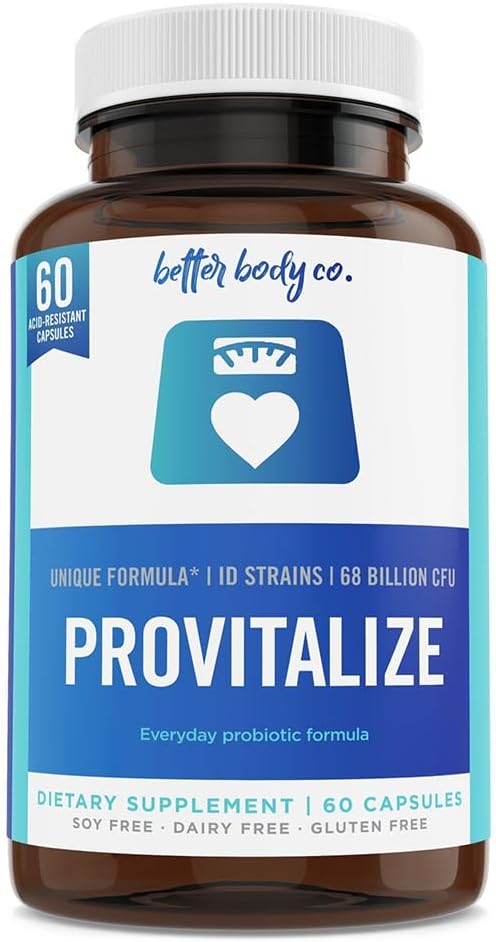 Better Body Co. Provitalize | Probiotics for Women, Menopause, 68.2 Billion CFU, Digestive Health - Relief for Bloating, Hot Flashes, Joint Support, Night Sweats - Gut Health  Metabolism - 60 Caps