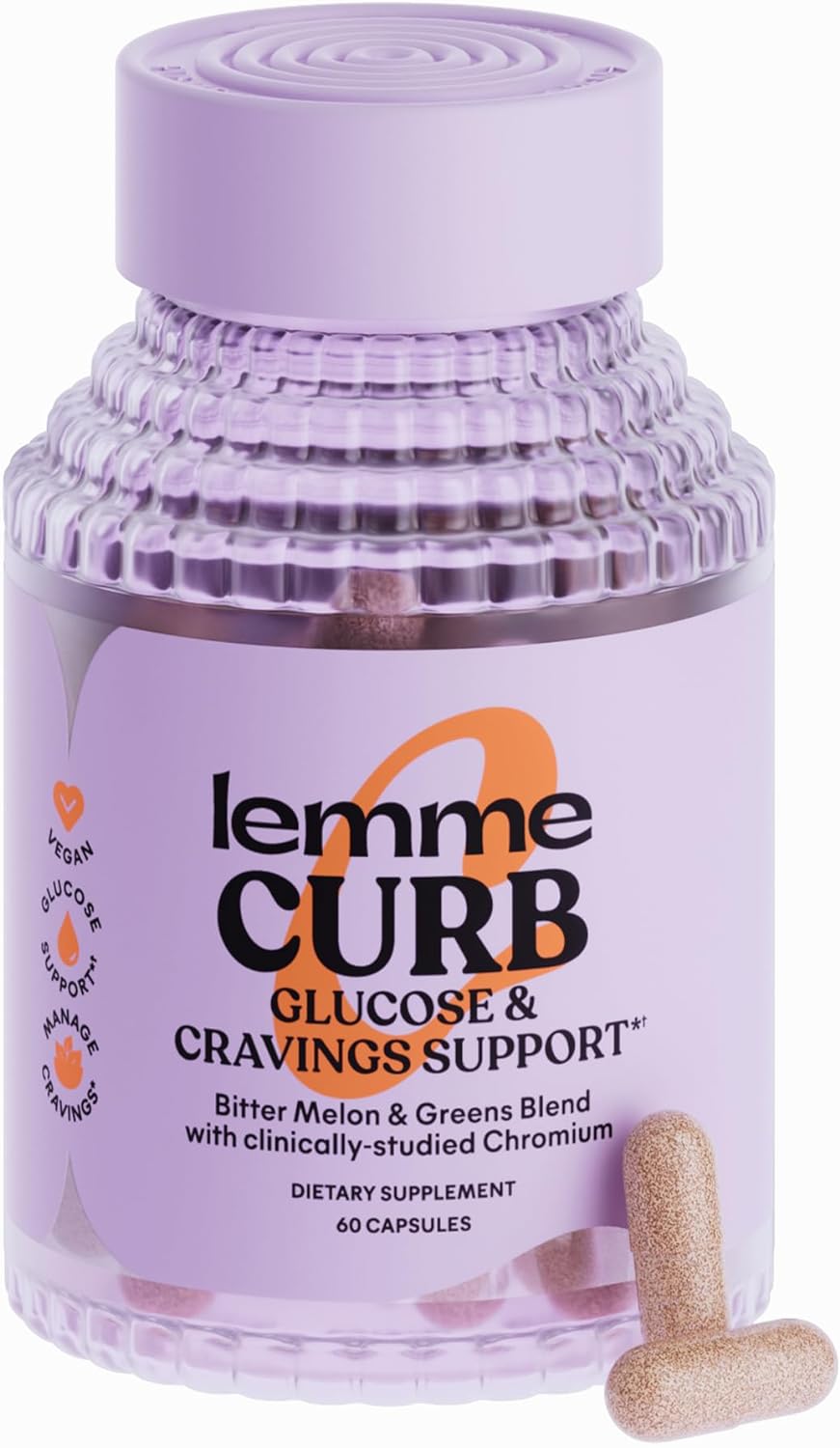 Lemme Curb - Cravings, Glucose Metabolism  Weight Management Support with Clinically Studied Chromium Picolinate, Bitter Melon, Ceylon Cinnamon, Potassium  Greens Superfood Blend, Vegan - 60 Count