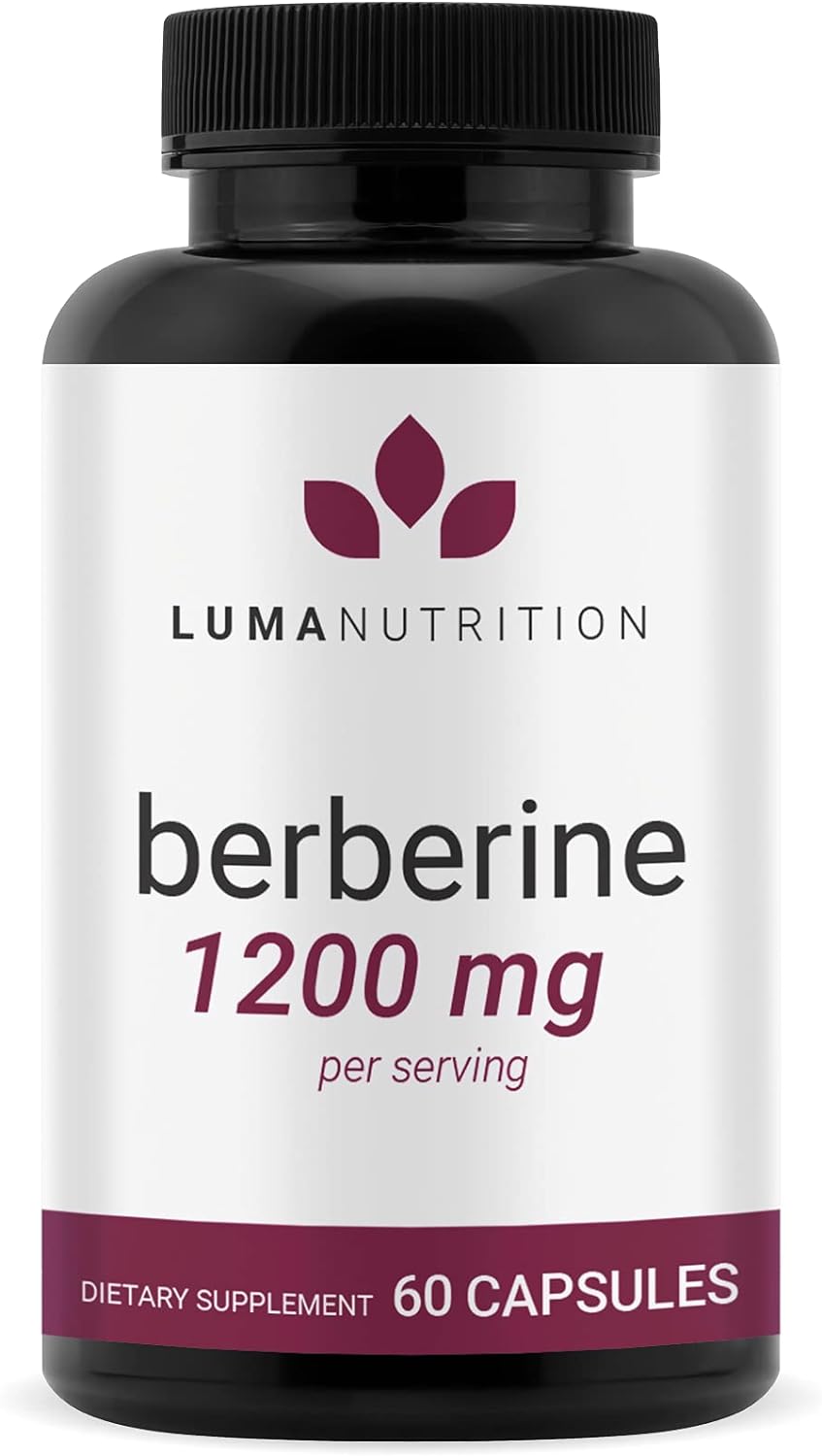 Luma Nutrition Berberine Supplement - Berberine 1200mg Per Serving - Berberine HCI - Berberine Plus - 60 Capsules