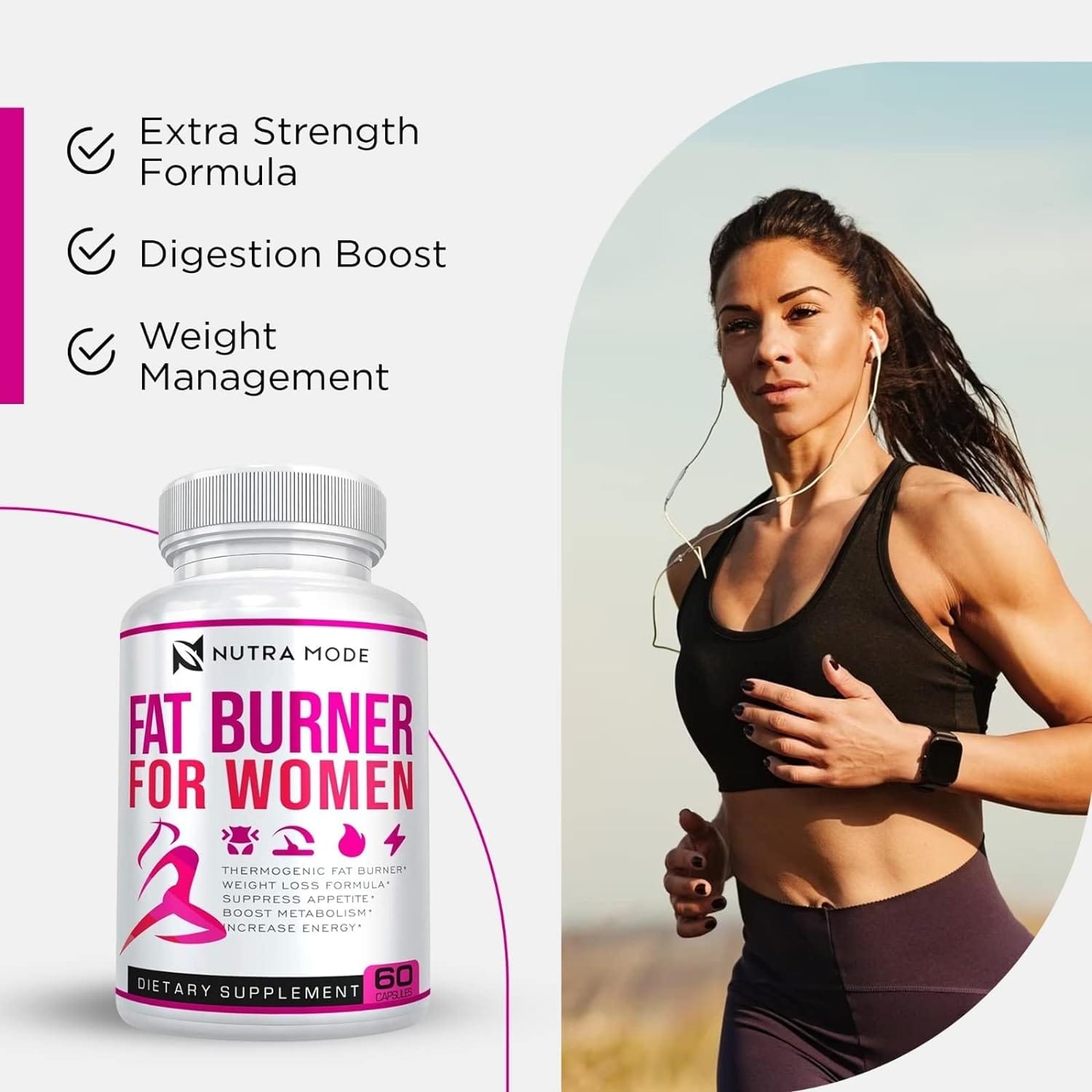 Natural Weight Loss Pills for Women-Best Diet Pills that Work Fast for Women-Appetite Suppressant-Thermogenic Belly Fat Burner-Carb Blocker-Metabolism Booster Energy Supplements -60ct