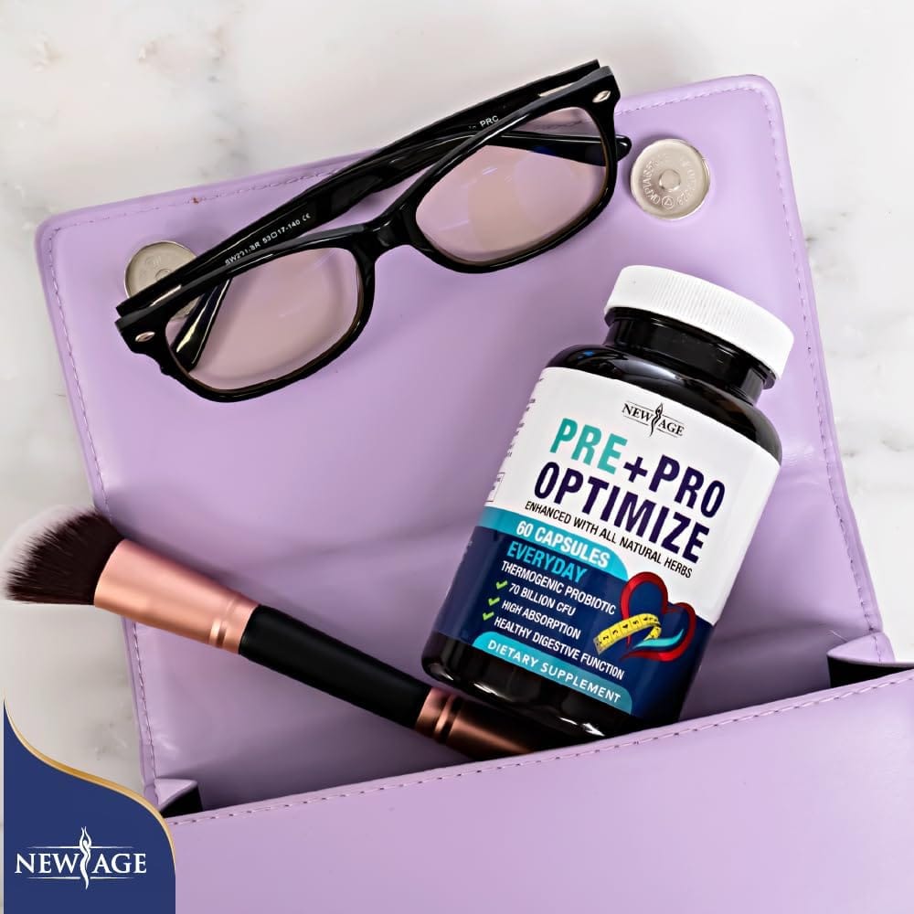 NEW AGE Pre + Pro Optimize Natural Menopause Probiotics for Weight Gain, Hot Flashes, Night Sweats, Low Energy, Mood Swings, Gut Health - Dong Quai (120 (Pack of 2)) NEW AGE Pre + Pro Optimize Natural Menopause Probiotics for Weight Gain, Hot Flashes, Night Sweats, Low Energy, Mood Swings, Gut Health - Dong Quai (120 (Pack of 2))