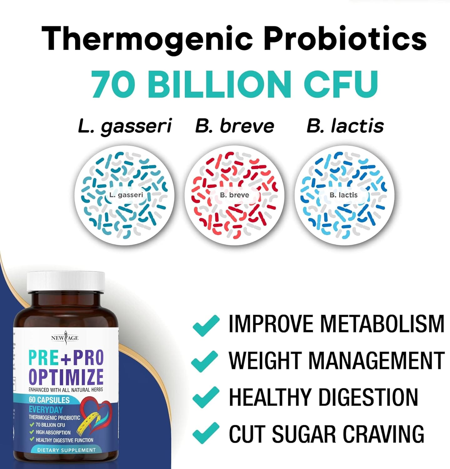 NEW AGE Pre + Pro Optimize Natural Menopause Probiotics for Weight Gain, Hot Flashes, Night Sweats, Low Energy, Mood Swings, Gut Health - Dong Quai (120 (Pack of 2)) NEW AGE Pre + Pro Optimize Natural Menopause Probiotics for Weight Gain, Hot Flashes, Night Sweats, Low Energy, Mood Swings, Gut Health - Dong Quai (120 (Pack of 2))