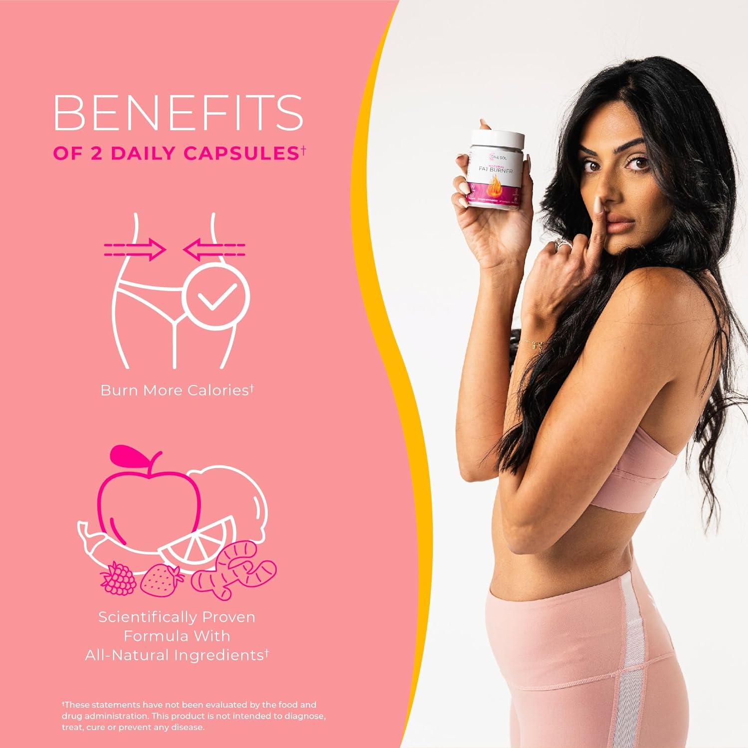 One Sol Fat Burner for Women, Natural Metabolism Booster, Burn More Calories, Boost Energy  Mood, Curb Appetite  Stop Cravings, No Crash or Jitters, All-Natural Ingredients, Gluten  Soy Free One Sol Fat Burner for Women, Natural Metabolism Booster, Burn More Calories, Boost Energy  Mood, Curb Appetite  Stop Cravings, No Crash or Jitters, All-Natural Ingredients, Gluten  Soy Free