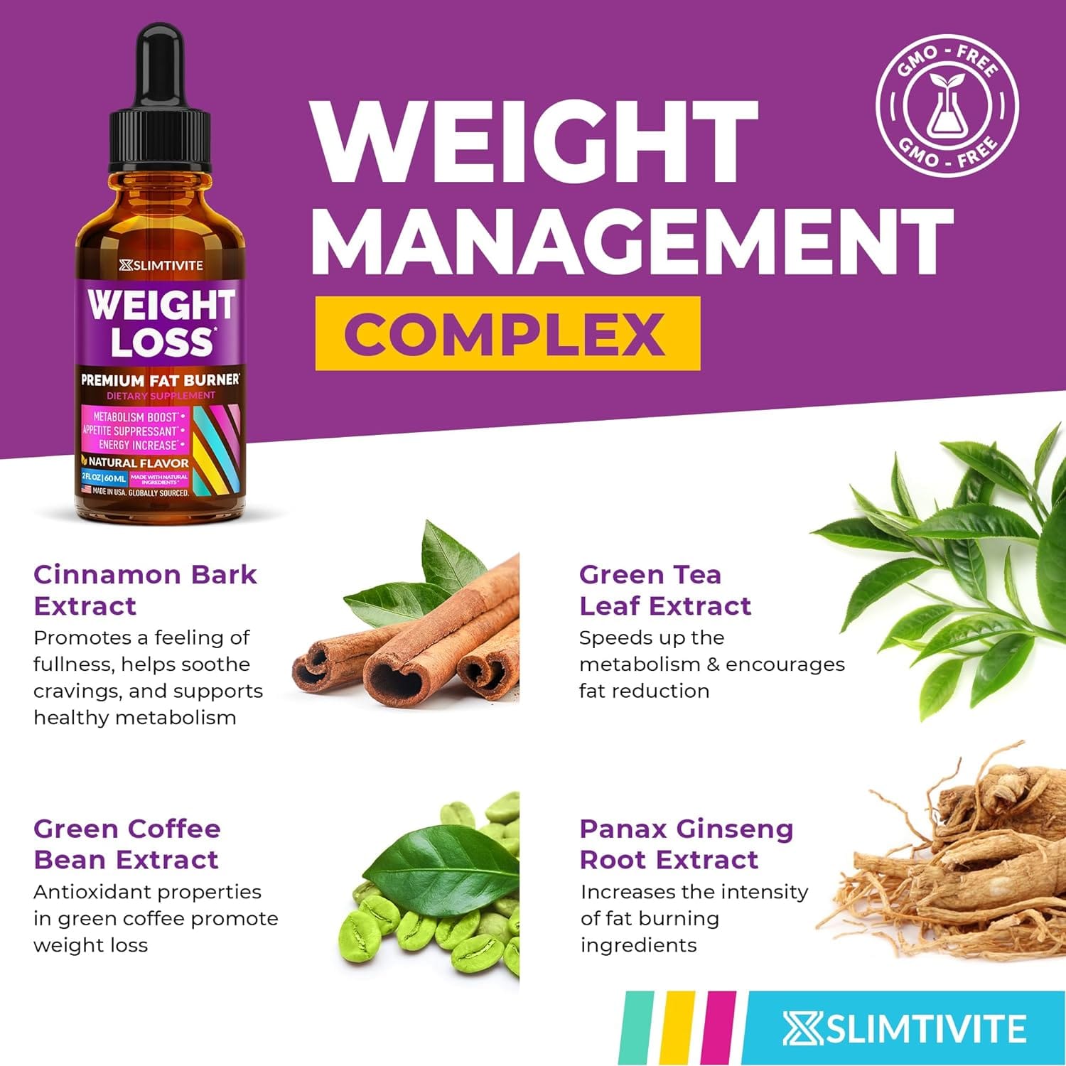 Slimtivite Weight Loss Drops - Diet Drops for Fat Loss - Effective Appetite Suppressant  Metabolism Booster - Safe  Proven Ingredients - Non-GMO Fat Burner Slimtivite Weight Loss Drops - Diet Drops for Fat Loss - Effective Appetite Suppressant  Metabolism Booster - Safe  Proven Ingredients - Non-GMO Fat Burner